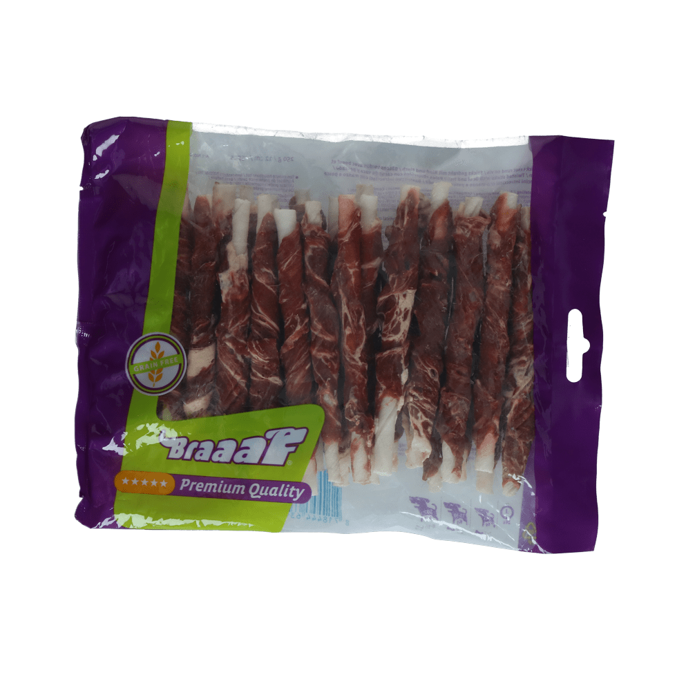Braaaf Rawhide Roll Sticks Rund & Vis - 25 st. - All For Animals