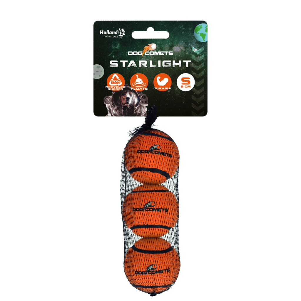 Dog Comets Tennisbal Starlight S Oranje (3 - pack) - all for animals