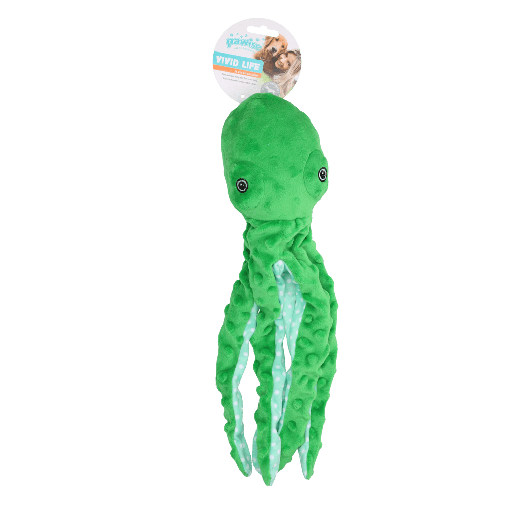 Pawise Multicolor Plush Octopus (3 colour assorted - all for animals