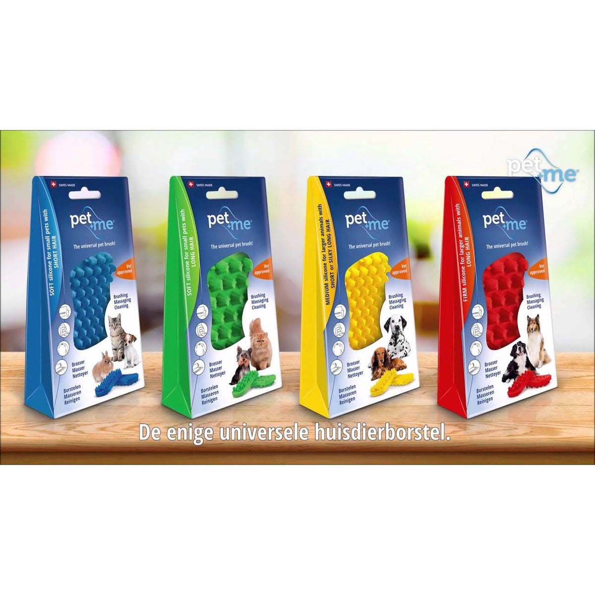 Pet+Me Cat Hair Brush Lang haar Groen - all for animals