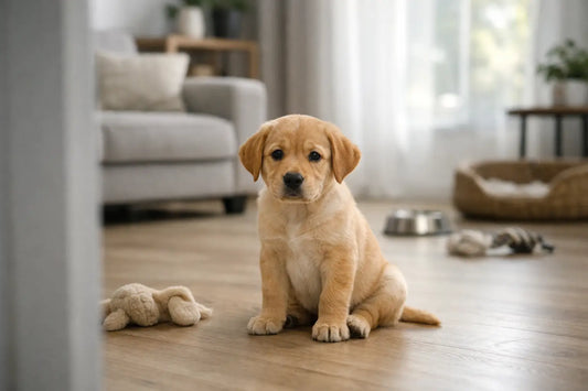Puppy alleen thuis leren blijven zonder stress