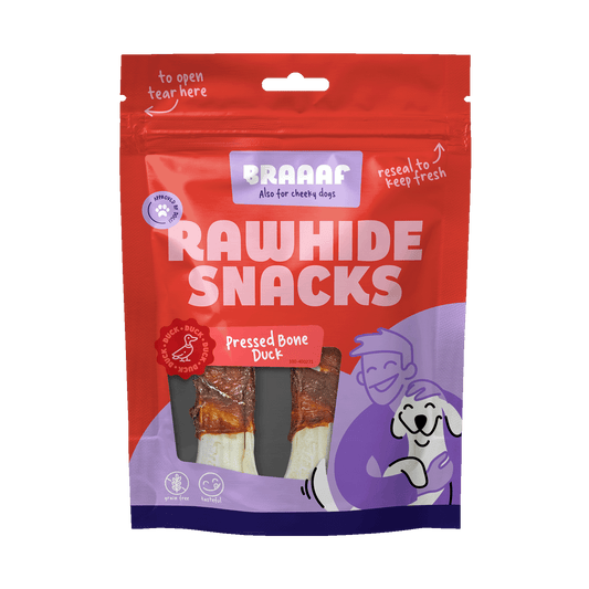 Braaaf Rawhide Pressed Bone Eend