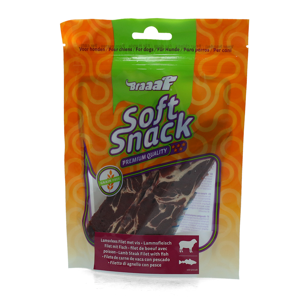 Braaaf Soft Snack Filet - Lam & Vis