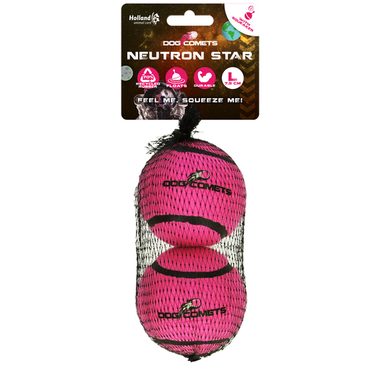 Dog Comets Tennisbal Met Pieper Neutron Star L Roze (2-pack)
