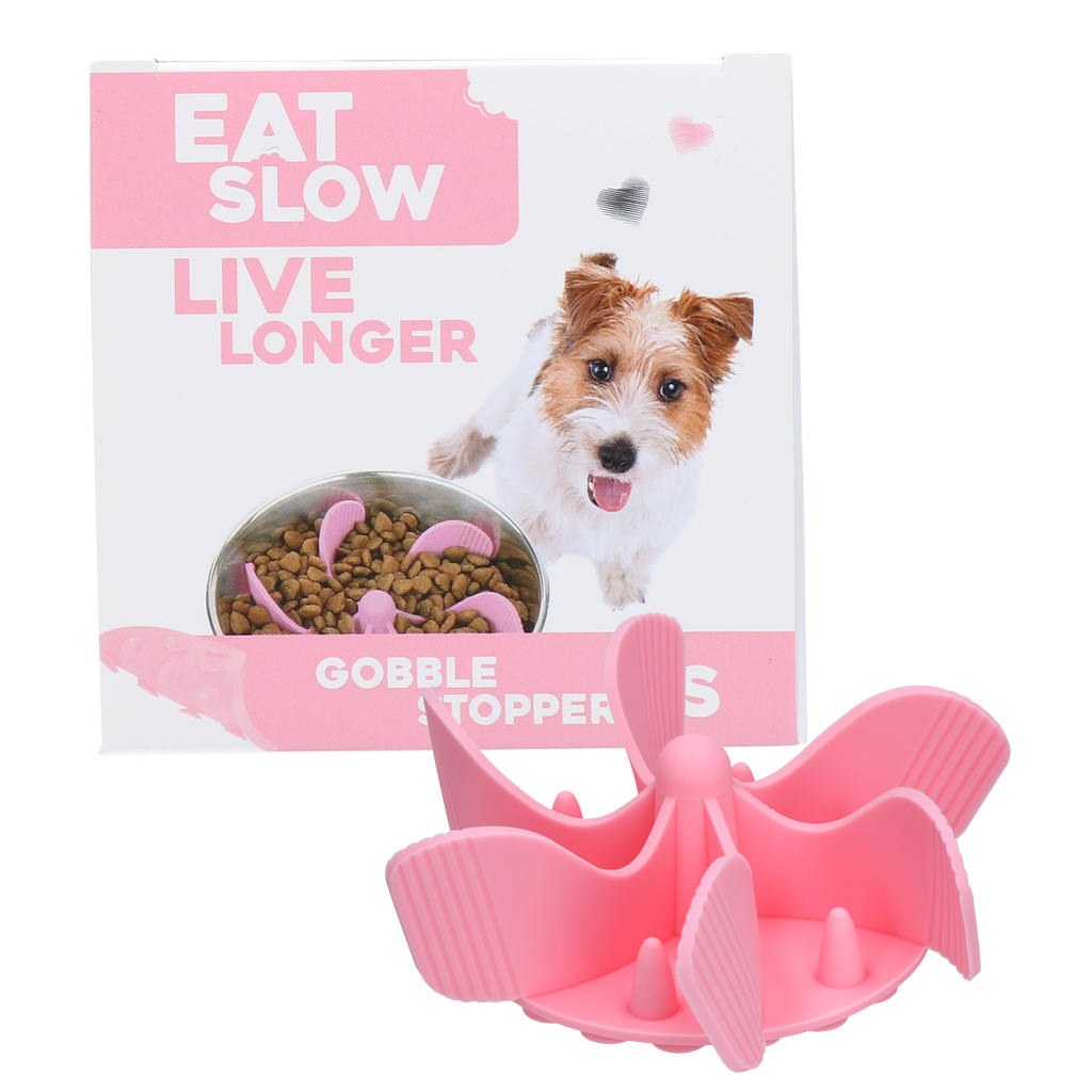 Eat Slow Live Longer Gobble Stopper Roze