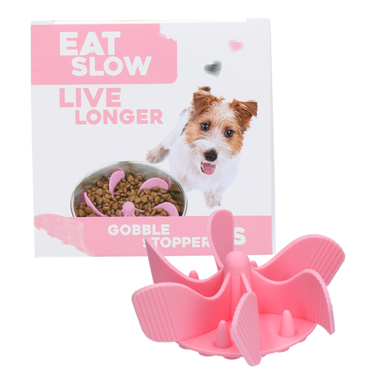Eat Slow Live Longer Gobble Stopper Roze