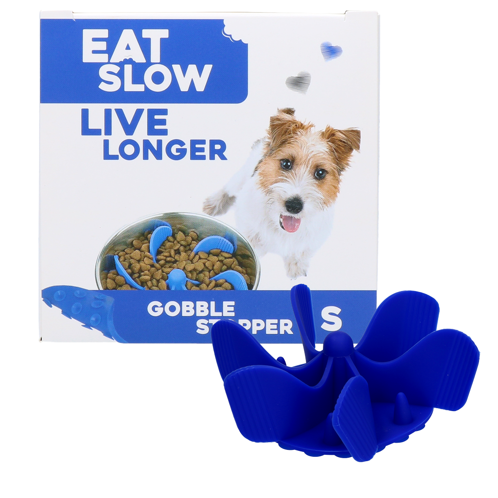 Eat Slow Live Longer Gobble Stopper Blauw