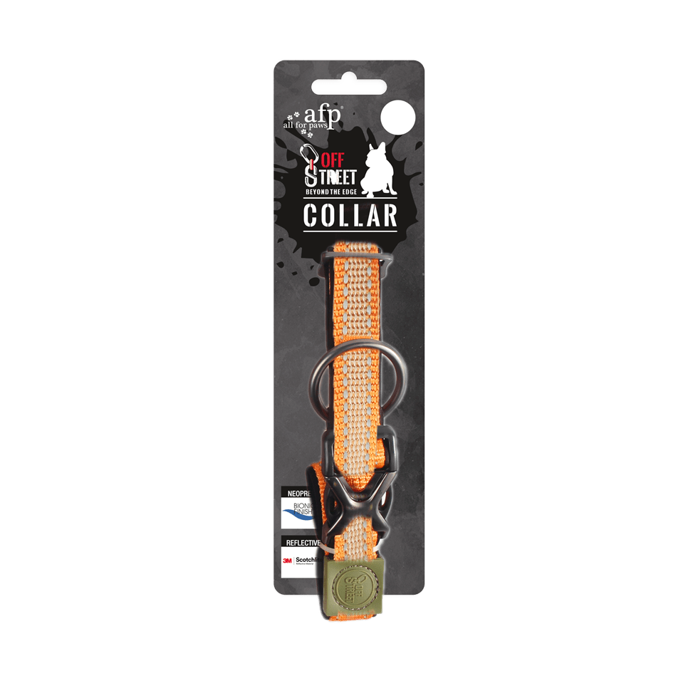 AFP Off Street - Dog Collar Mandarijn - All For Animals