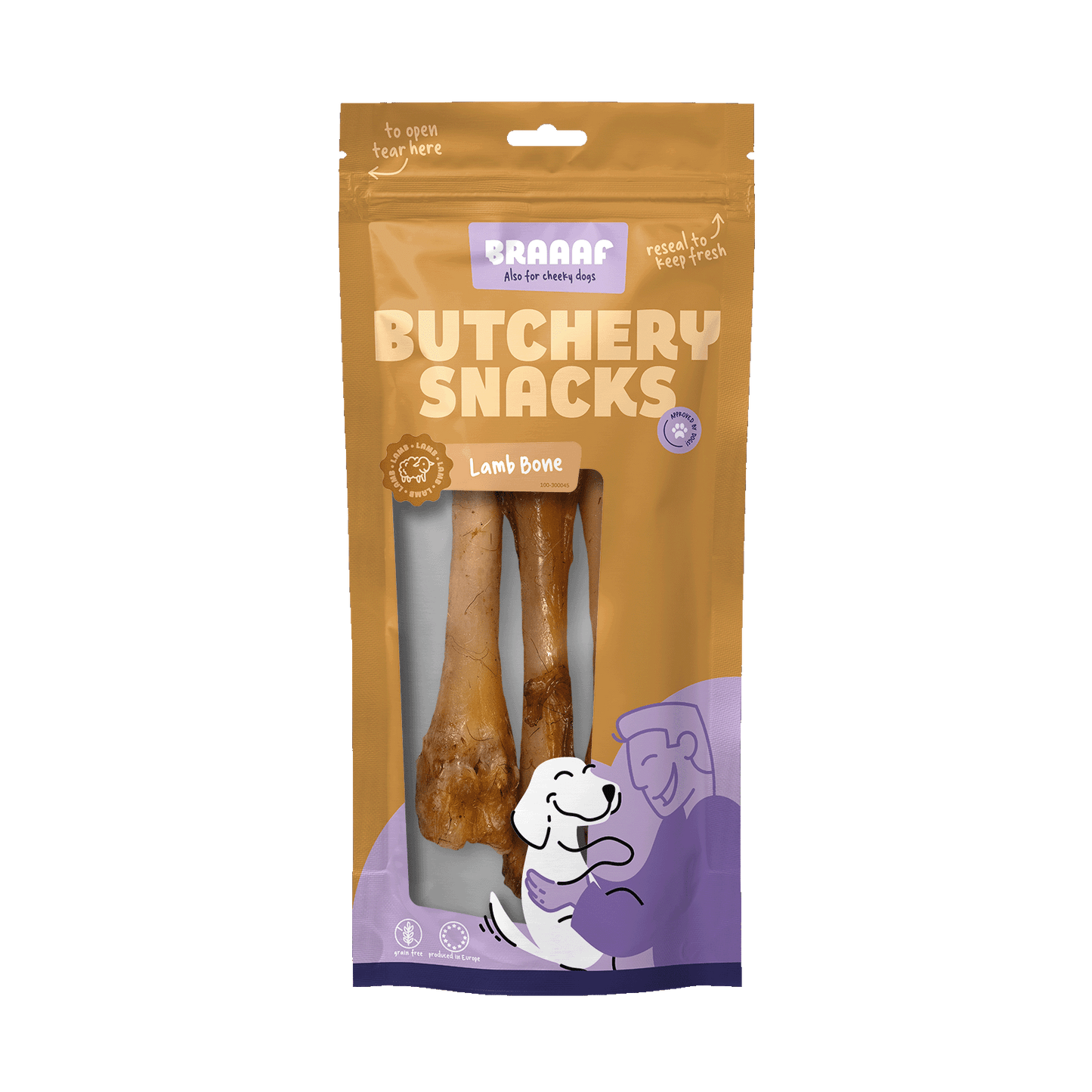 Braaaf Butchery Snacks Lamsbeen 3 stuks - All For Animals