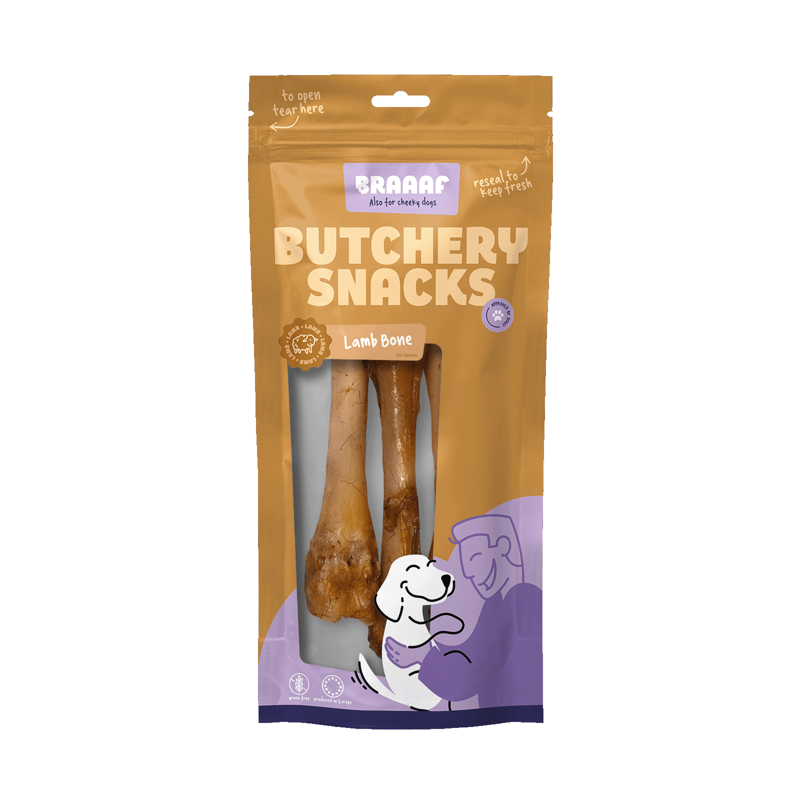 Braaaf Butchery Snacks Lamsbeen 3 stuks - All For Animals