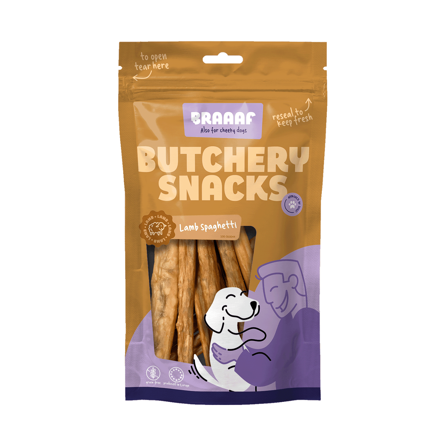 Braaaf Butchery Snacks Lamsspaghetti 85 g - All For Animals