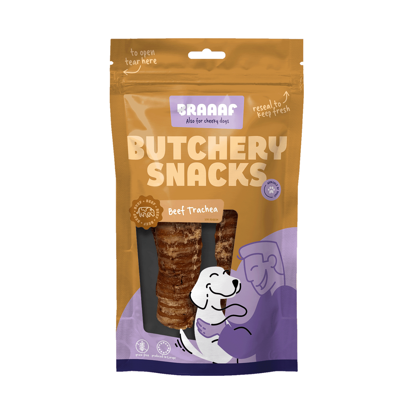 Braaaf Butchery Snacks Runderluchtpijp 85 g - All For Animals