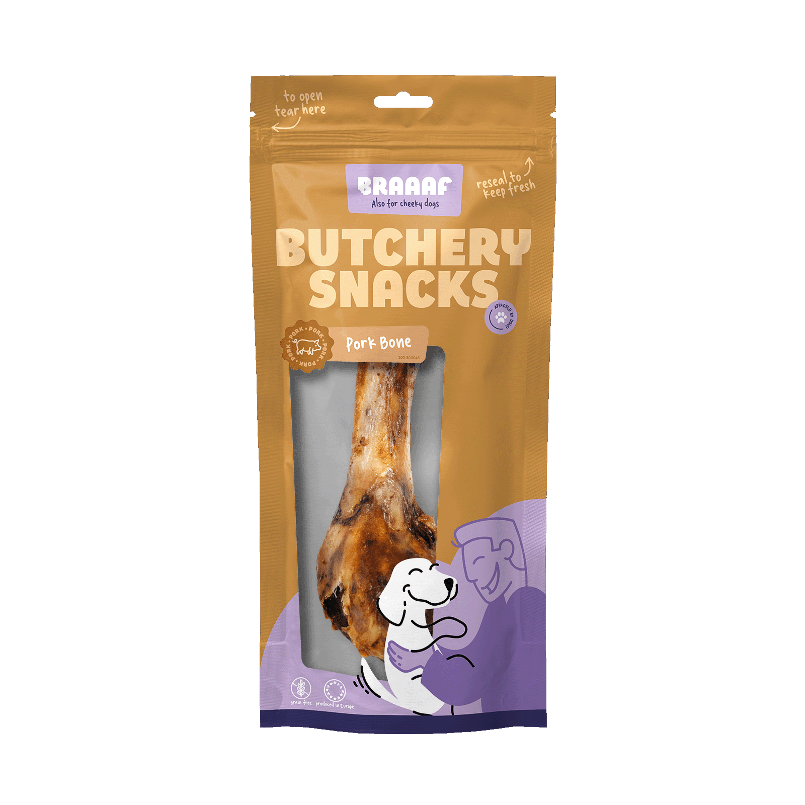 Braaaf Butchery Snacks Varkensbot 1 stuk - All For Animals