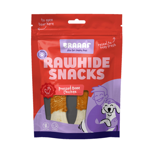 Braaaf Rawhide Pressed Bone Kip - All For Animals