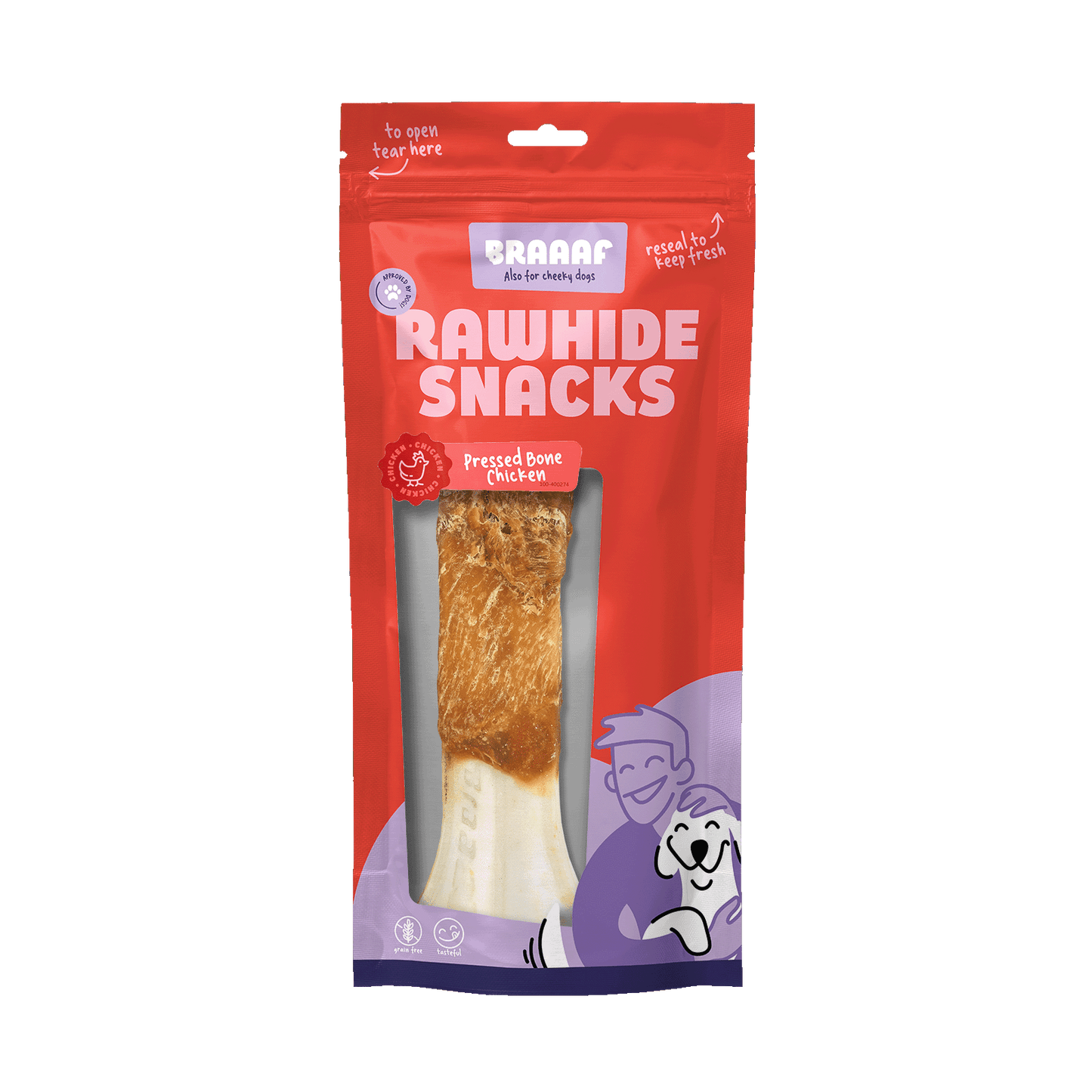 Braaaf Rawhide Pressed Bone Kip - All For Animals
