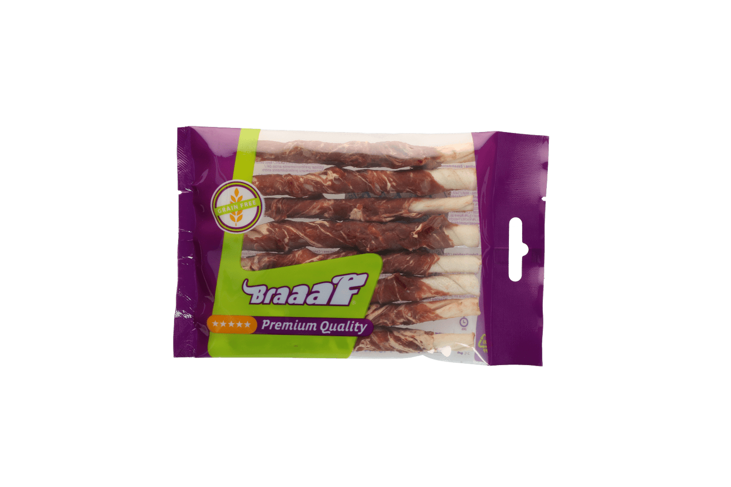 Braaaf Rawhide Roll Sticks Lam & Vis - 8 st. - All For Animals
