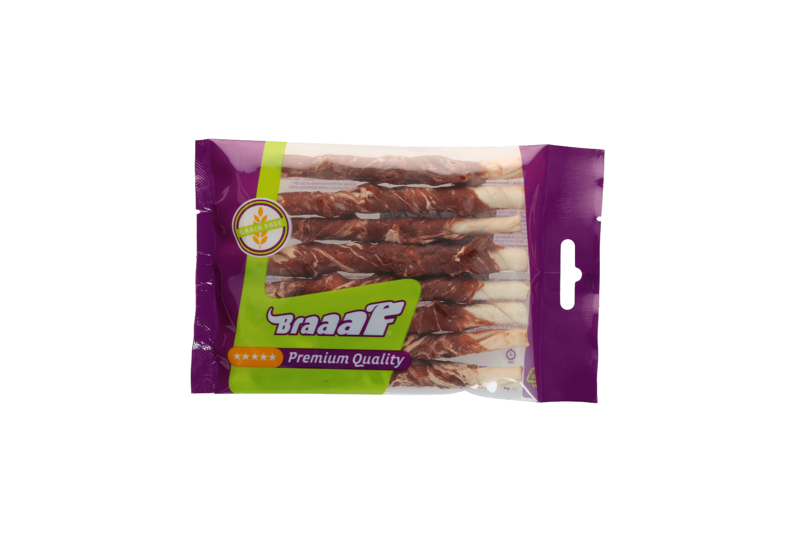 Braaaf Rawhide Roll Sticks Lam & Vis - 8 st. - All For Animals