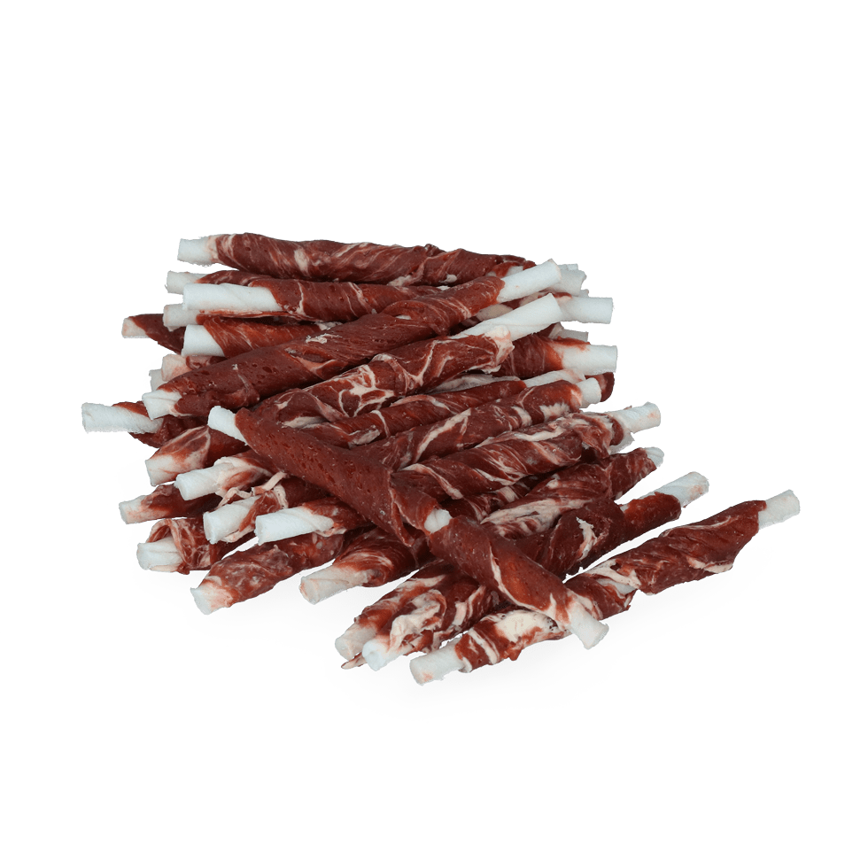Braaaf Rawhide Roll Sticks Rund & Vis - 25 st. - All For Animals