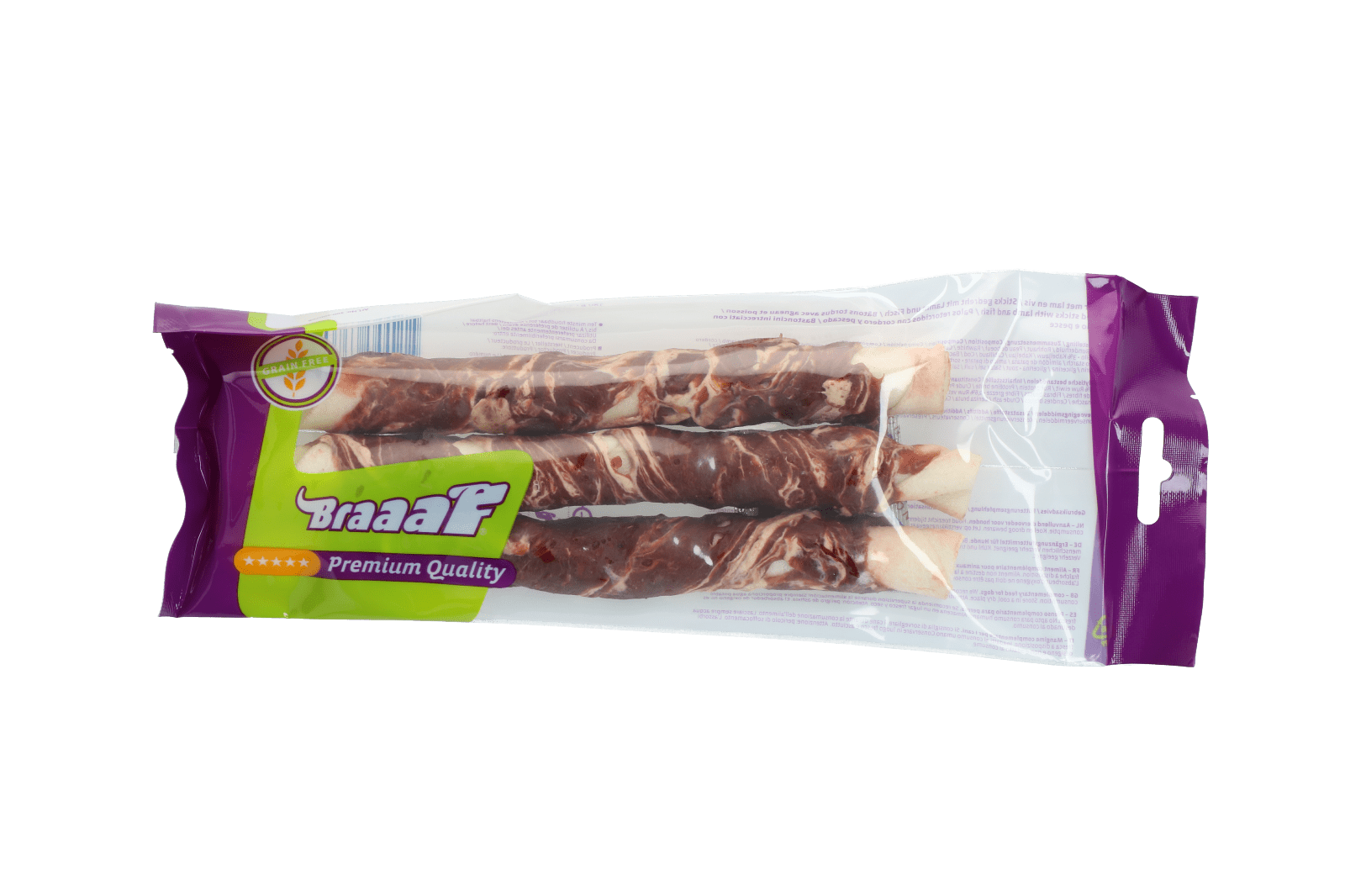 Braaaf Rawhide Twister Lam & Vis (3 st.) - 21 cm - All For Animals
