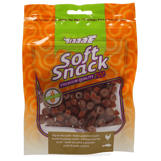 Braaaf Soft Snack Sushi - Kip & Vis - All For Animals