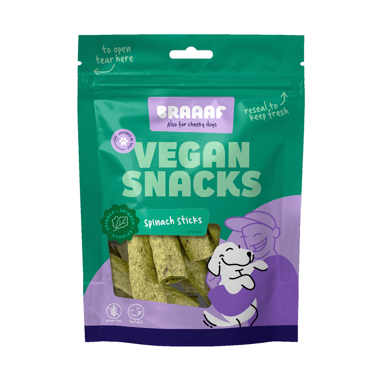 Braaaf Vegan Snack Spinazie Stick - all for animals