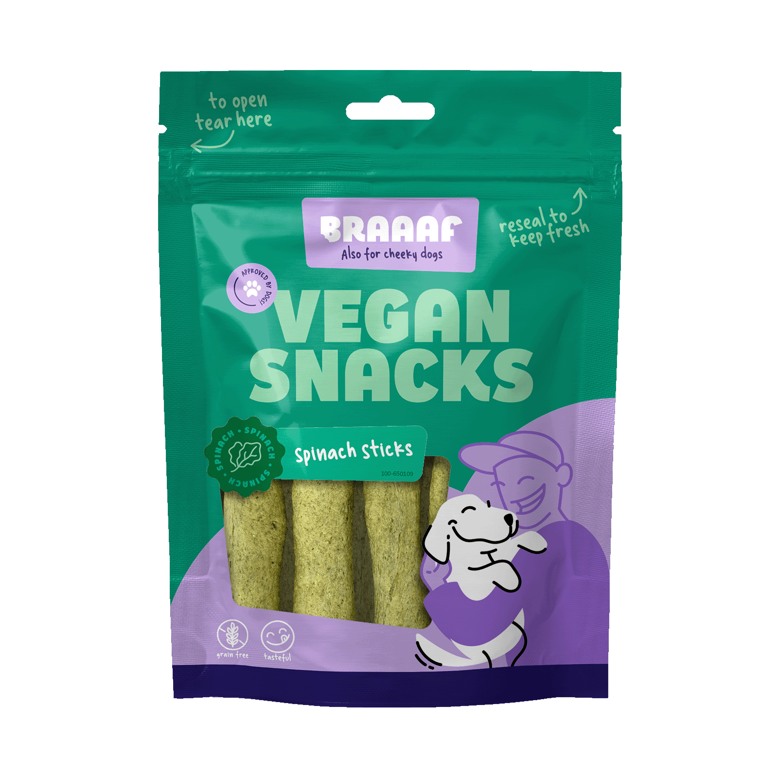 Braaaf Vegan Snack Spinazie Stick - all for animals