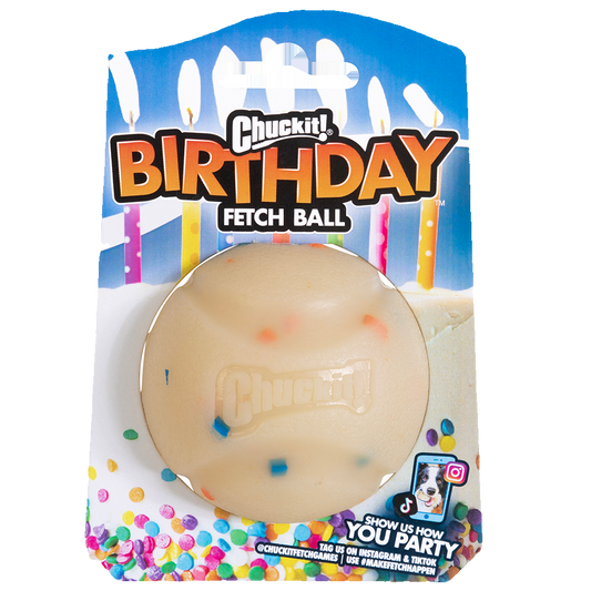 Chuckit! Birthday Fetch Ball M - transparante productafbeelding