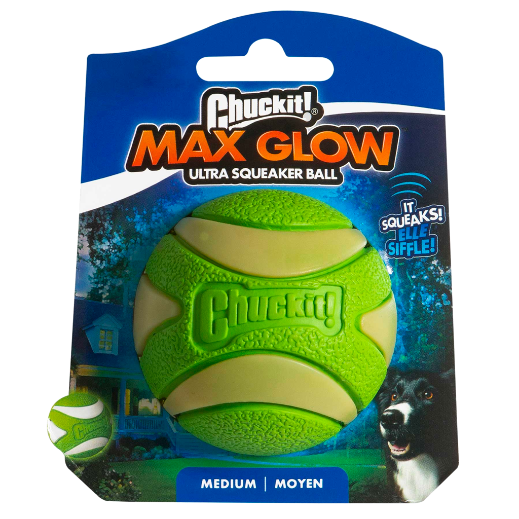 Chuckit! Max Glow Ultra Squeaker Ball M - all for animals