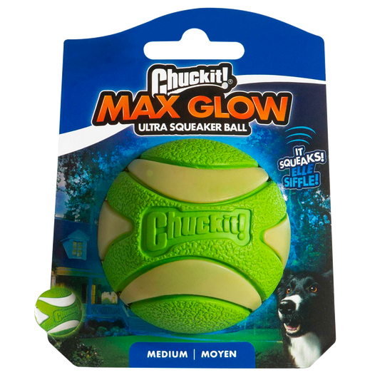 Chuckit! Max Glow Ultra Squeaker Ball M - all for animals