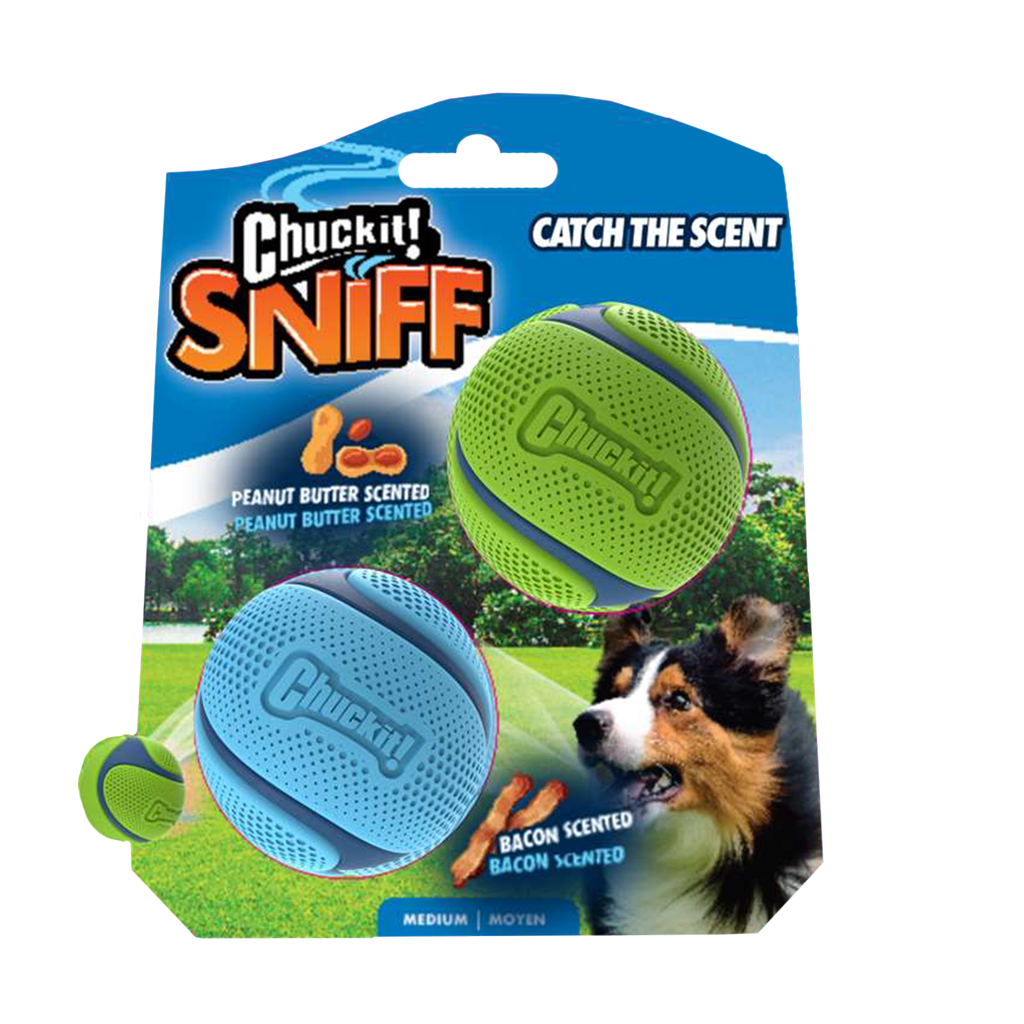 Chuckit! Sniff Fetch Ball Bacon & Peanut Butter M 2-pack - All For Animals