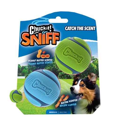Chuckit! Sniff Fetch Ball Bacon & Peanut Butter M 2-pack - All For Animals