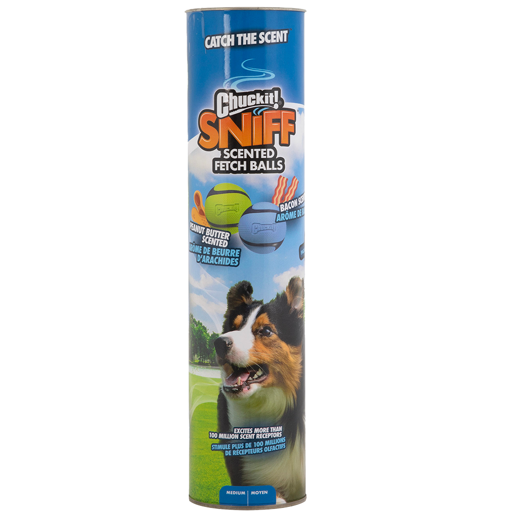 Chuckit! Sniff Fetch Ball Bacon & Peanut Butter M 4 - pack - all for animals