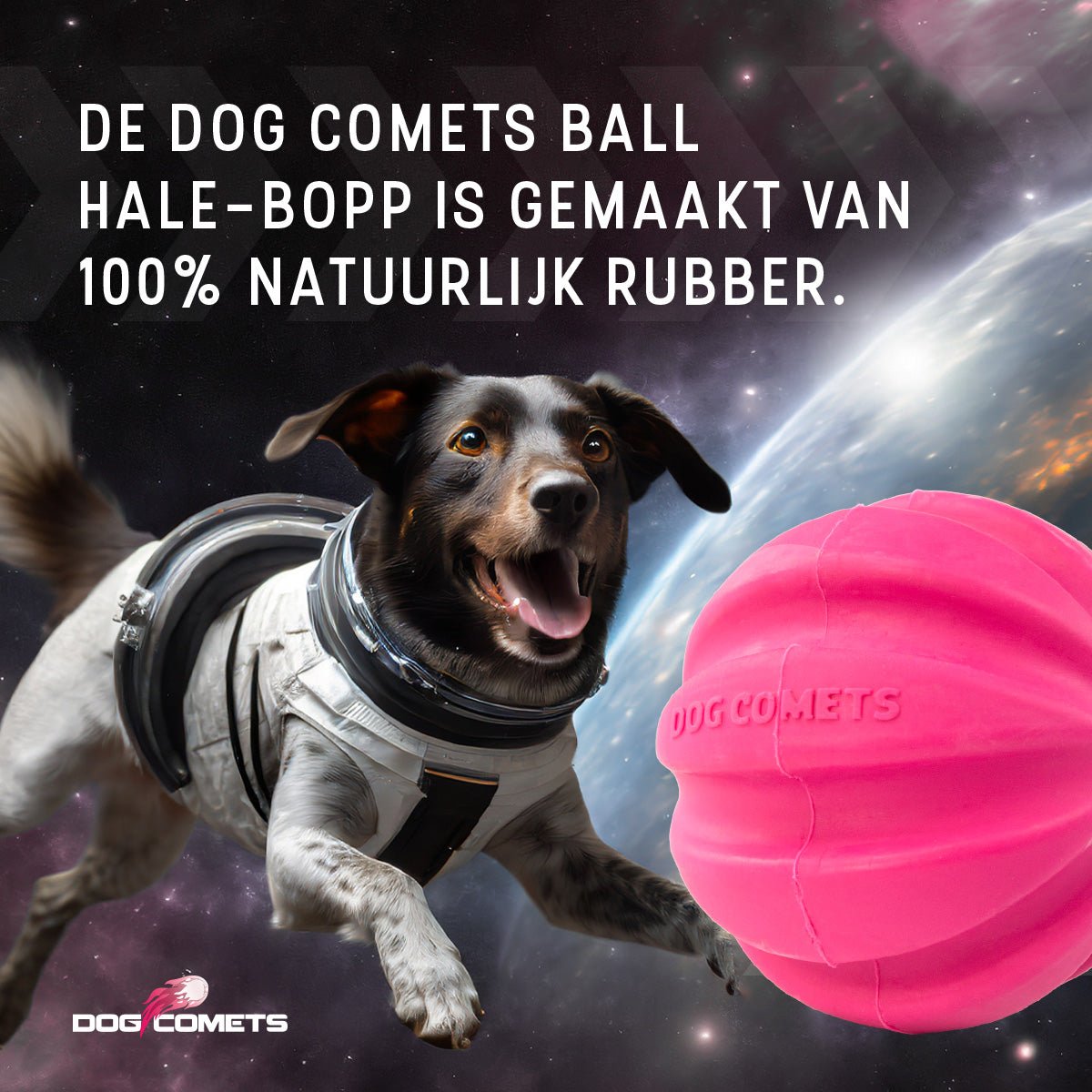 Dog Comets Halley Met Touw Roze - all for animals