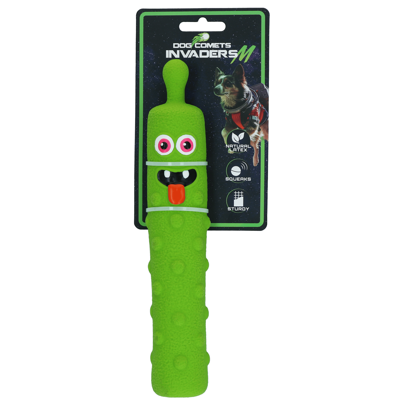 Dog Comets Latex Invaders Groen - all for animals