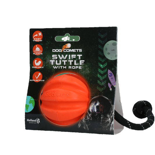 Dog Comets Swift Tuttle Met Touw Oranje - transparante productafbeelding