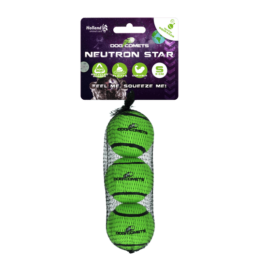 Dog Comets Tennisbal Met Pieper Neutron Star (3-pack) - All For Animals
