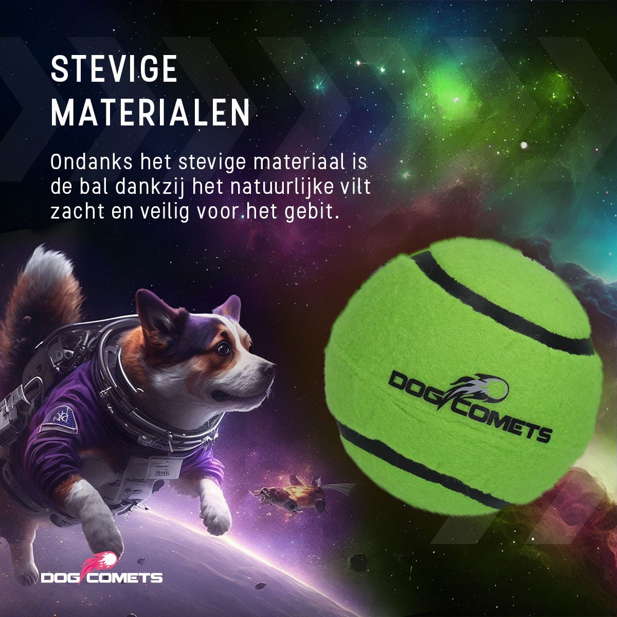 Dog Comets Tennisbal Starlight L Groen (2 - pack) - all for animals