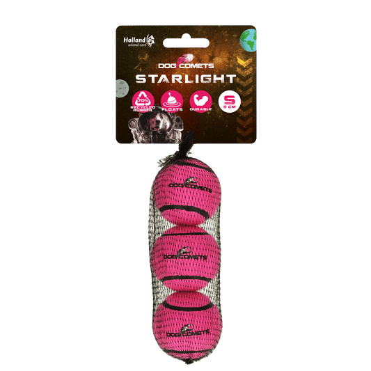 Dog Comets Tennisbal Starlight S Roze (3 - pack) - all for animals