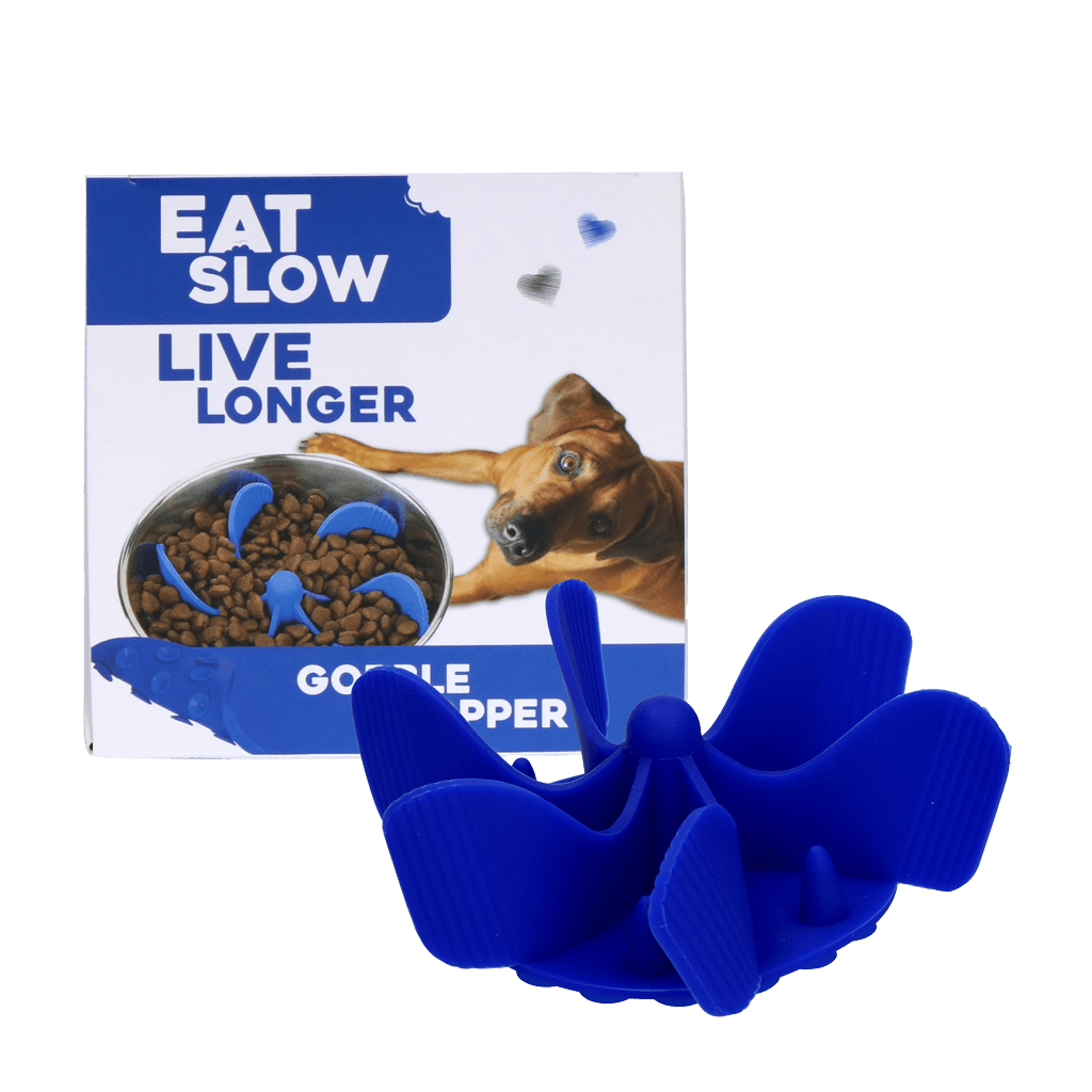 Eat Slow Live Longer Gobble Stopper Blauw - all for animals
