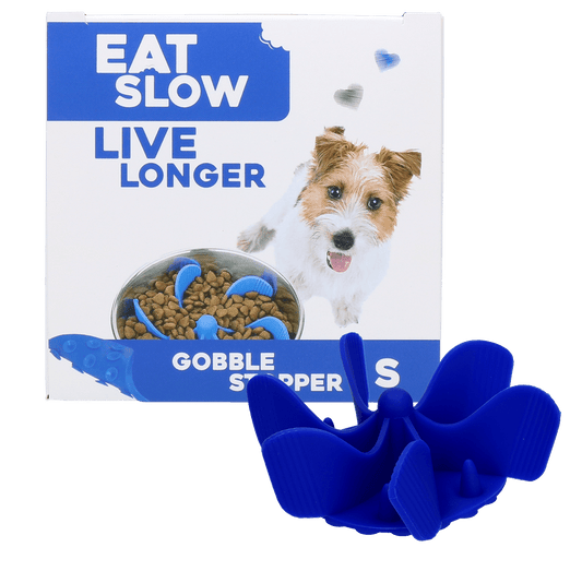 Eat Slow Live Longer Gobble Stopper Blauw - All For Animals