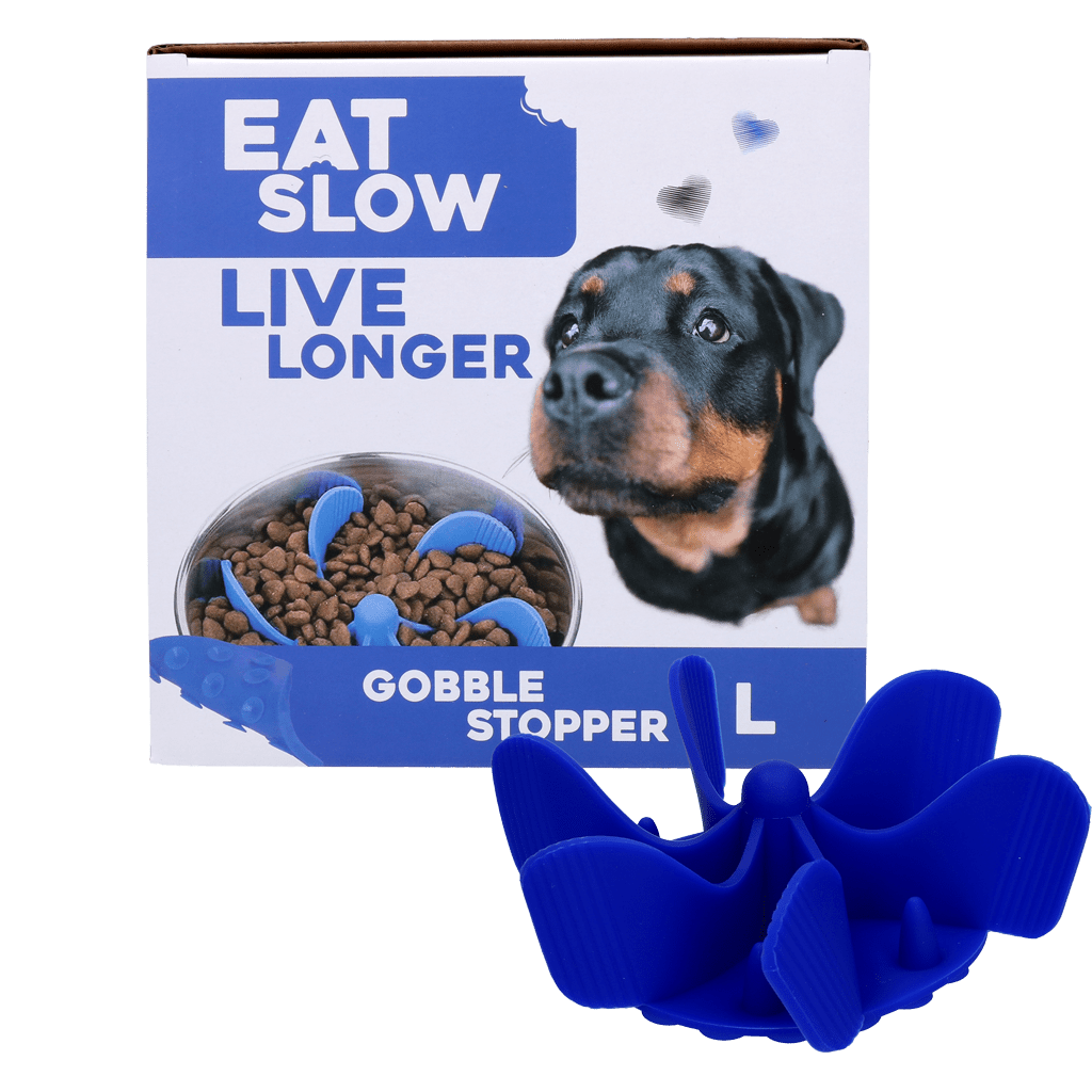Eat Slow Live Longer Gobble Stopper Blauw - all for animals