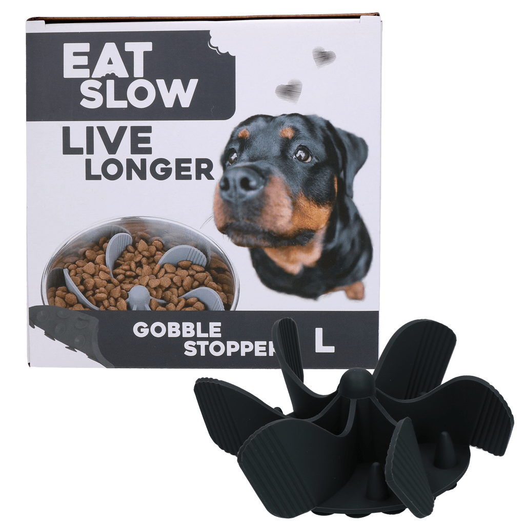 Eat Slow Live Longer Gobble Stopper Grijs - all for animals