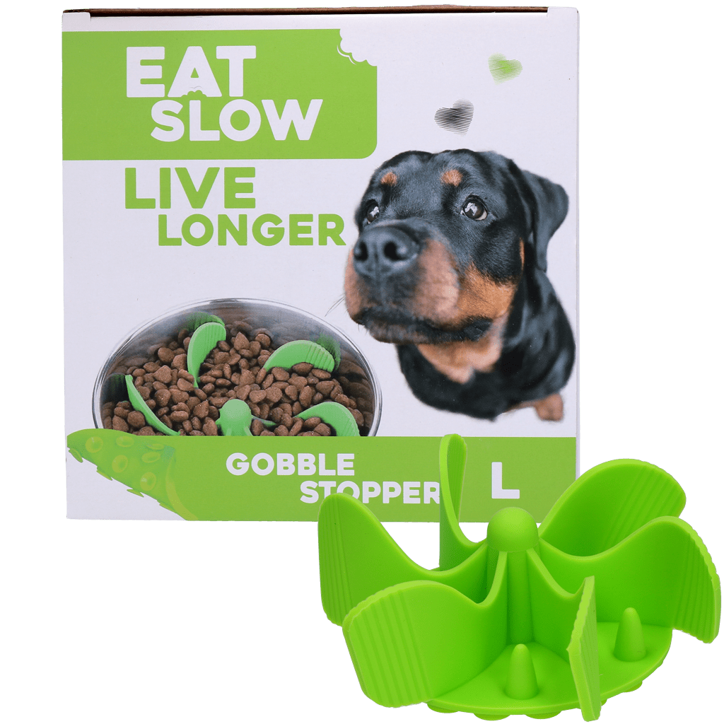 Eat Slow Live Longer Gobble Stopper Groen - all for animals