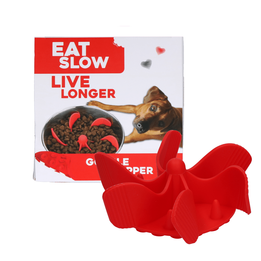Eat Slow Live Longer Gobble Stopper Rood - all for animals