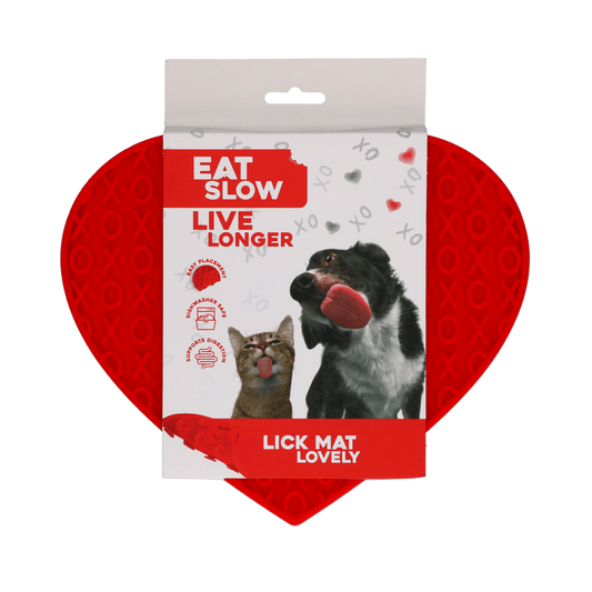 Eat Slow Live Longer Lick Mat Lovely Heart - all for animals