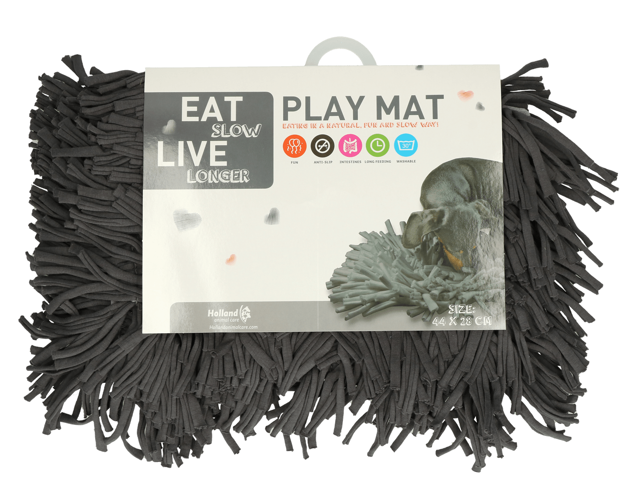 Eat Slow Live Longer Play Mat Grijs - all for animals