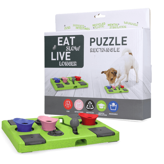 Eat Slow Live Longer Puzzle Rectangle - all for animals