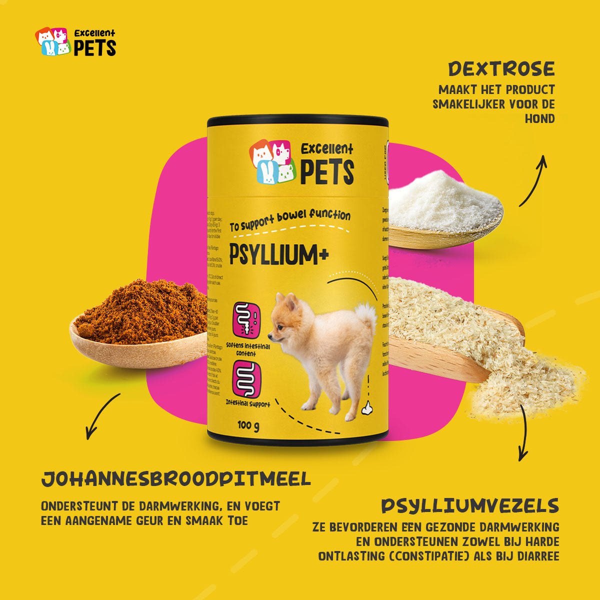 Excellent Pets Dog Psyllium+ 100 g - all for animals
