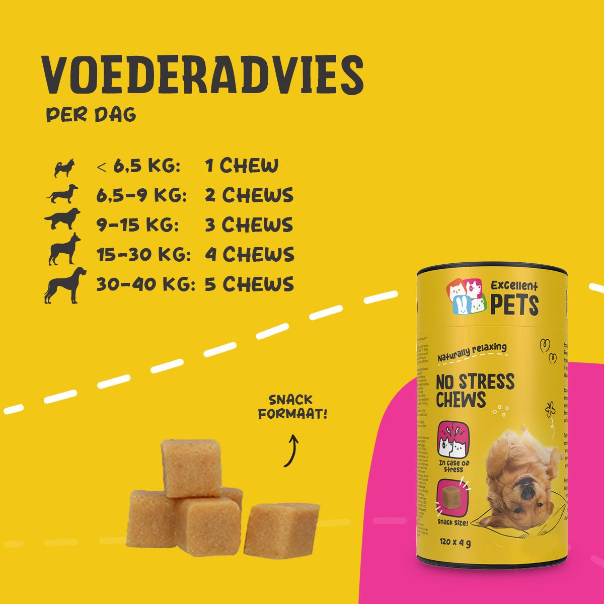 Excellent Pets No Stress Soft Chews 120 Treats - all for animals