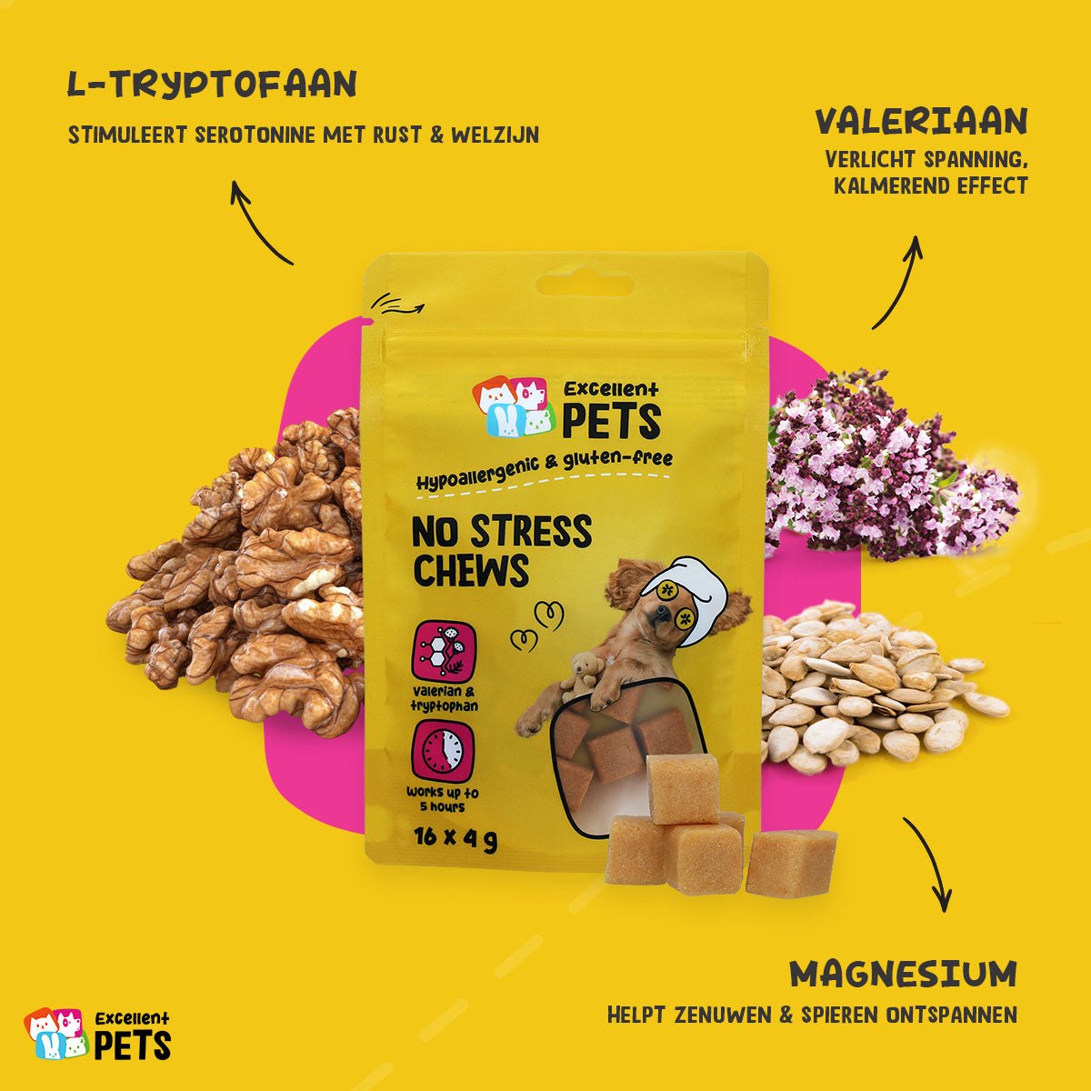 Excellent Pets No Stress Soft Chews 16 x 4 g - all for animals